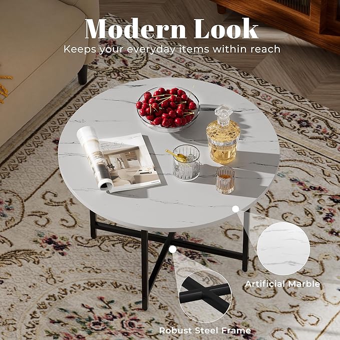 Round Coffee Table, Small Coffee Tables - Image 5