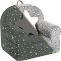 Little Star Kids Sofa with Star Throw Pillow, High Back Toddler Chair Glow in by MOMCAYWEX