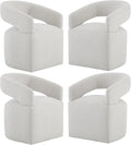 Upholstered Dining Chairs with Casters Modern Barrel Side Armchair with Rollers by Kislot