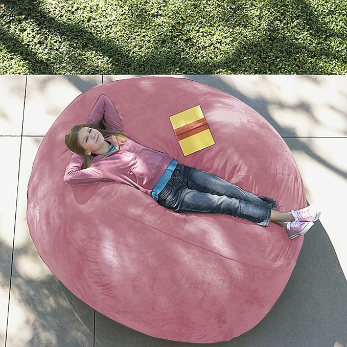 Giant Fur Bean Bag Chair Cover for Kids Adults, Living Room Furniture Big Round - Image 3