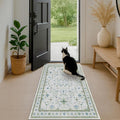 Blue and Green Washable Rugs 3x6 by HazoHaus