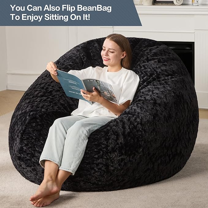 Hobestluk 5ft Bean Bag Chairs for Adults Large Beanbag Chair - Image 3