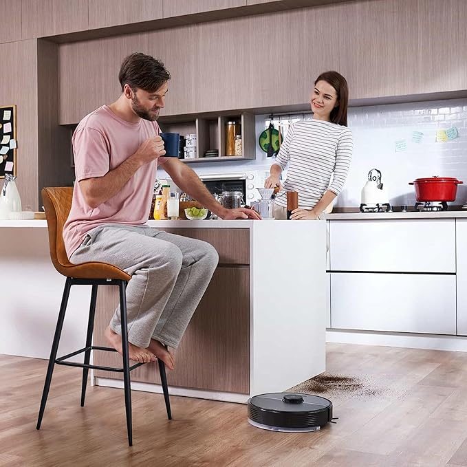VECELO Quilted Bar Stools Set of 2, Bar Height Bar Stools - Image 6