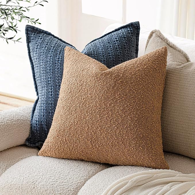 Foindtower Pack of 2, Decorative Textured Boucle Throw Pillow Covers Accent - Image 5