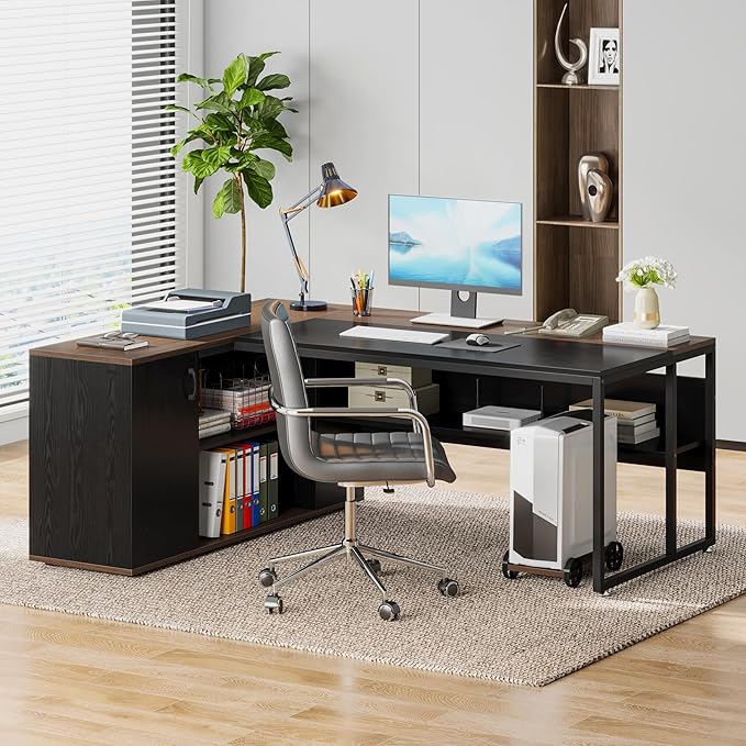 Tribesigns 71 inch Executive Desk, L Shaped Desk - Image 8