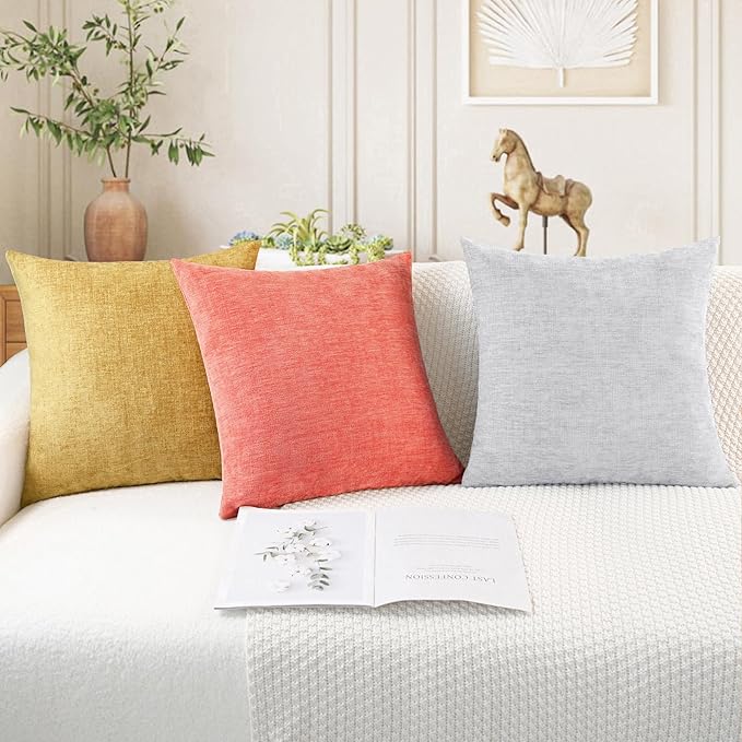 CaliTime Throw Pillow Covers Decorative 12 X 20 Inches Pack of 2 Cozy Chenille - Image 5