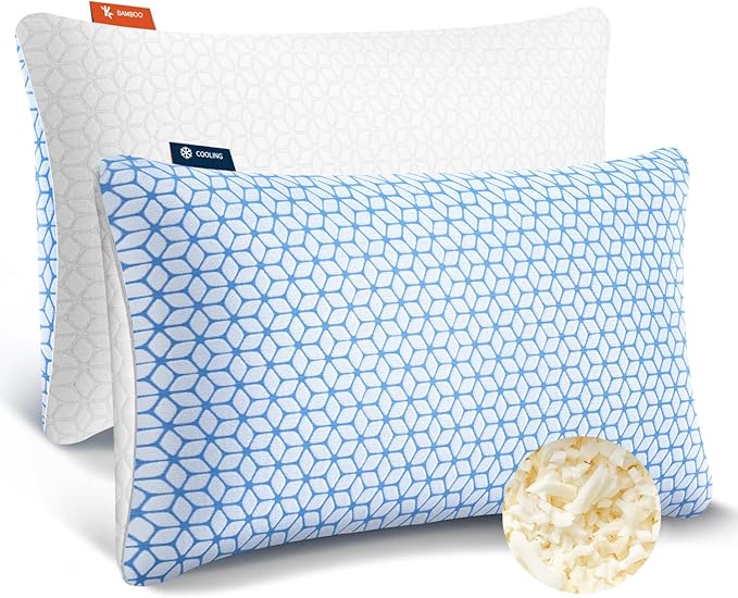 Shredded Memory Foam Pillows King Size Set of 2, Cooling Pillow Firm and Soft by LoveAttitude
