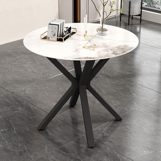 Round Marble Dining Table for 2-4 by NIERN