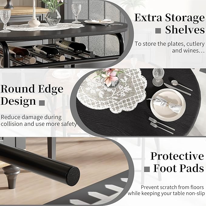 VECELO 3-Piece Dining Table Set - Image 4