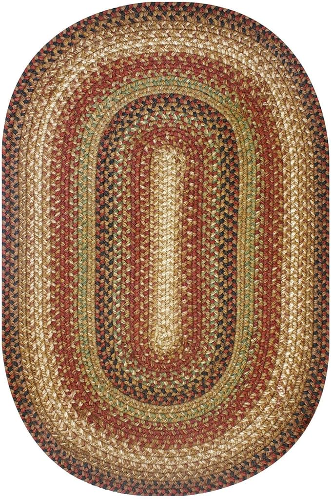 Homespice Gingerbread Jute Braided Rug 27x45in Oval Brown-Red-Black Natural - Image 8