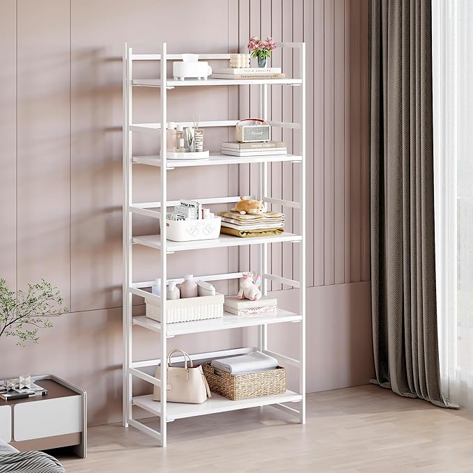 BHG Vintage Multifunctional Folding Bookshelf, No-Assembly Plant Stand Storage - Image 4