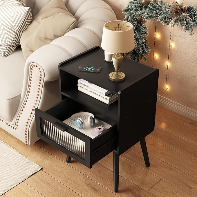 SOOWERY Mid Century Modern Nightstand, Side Table - Image 7
