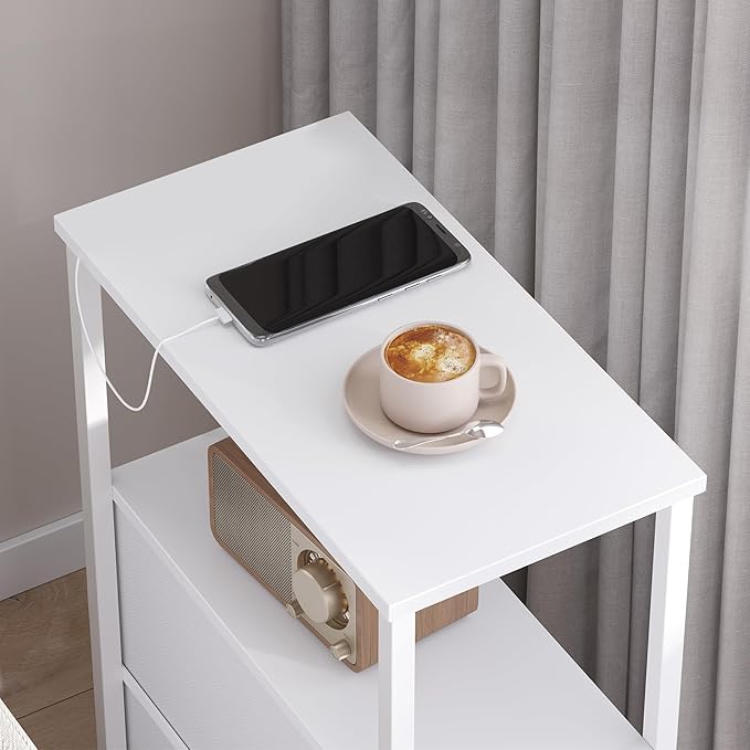 TUTOTAK Narrow Night Stand, Slim End Table, Tall Side Table - Image 8