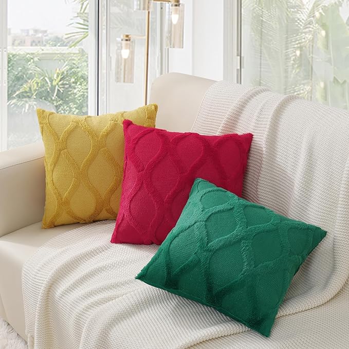 decorUhome Fall Throw Pillow Covers 22x22 Inch Set of 2, Soft Plush Faux Fur - Image 7