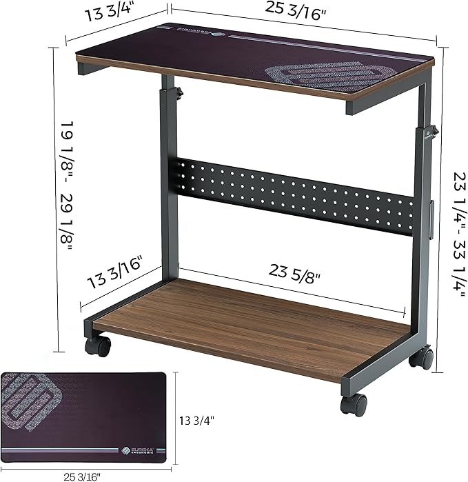 EUREKA ERGONOMIC PC Stand Computer Cart, Height Adjustable Tower Stand 2-Tier - Image 9