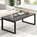 EXCEFUR Modern Coffee Table, Rustic Wood and Metal Center Table by EXCEFUR