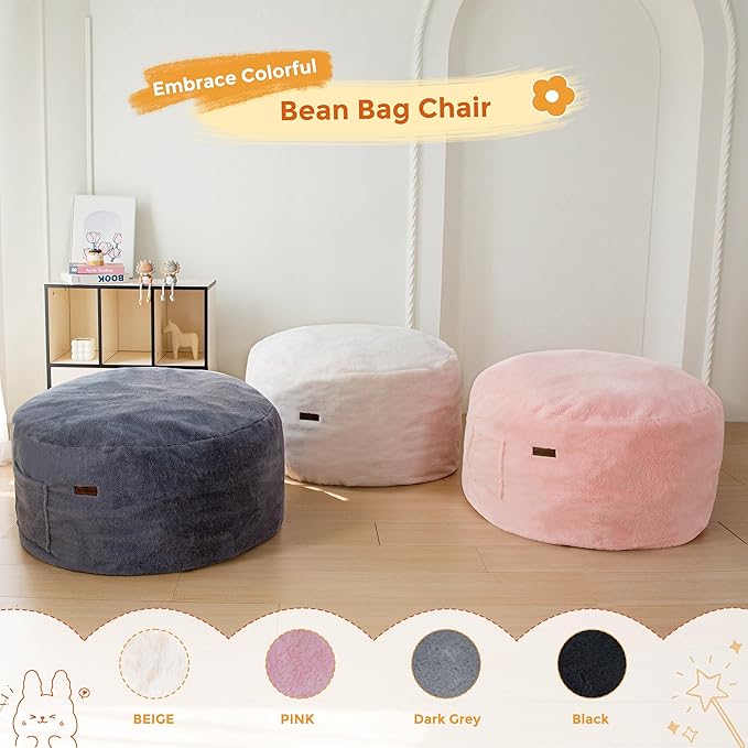 MAXYOYO Kids Bean Bag Chair, Stuffed Faux Fur Bean Bag - Image 7