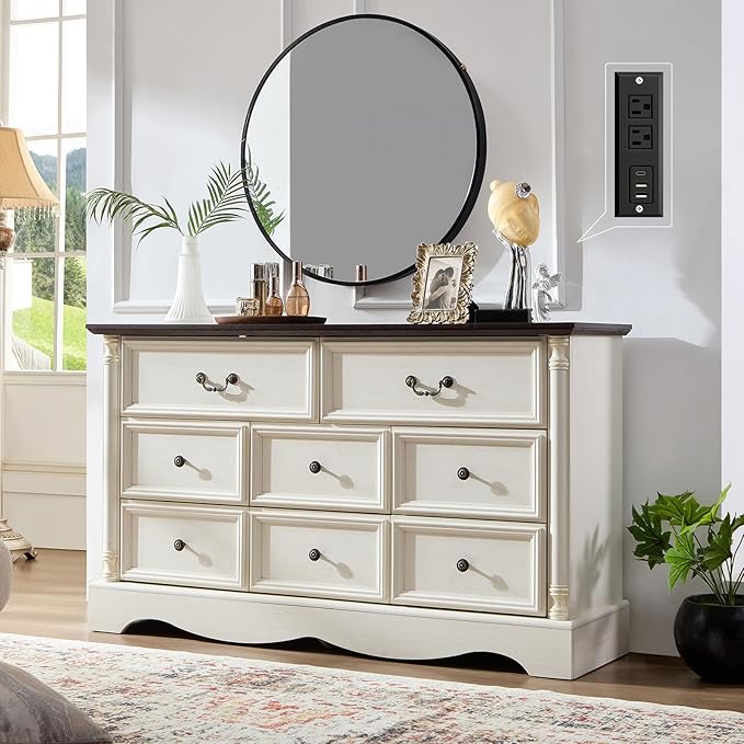 Farmhouse 8 Drawers Dresser for Bedroom by LegacyAmerhomeDirect