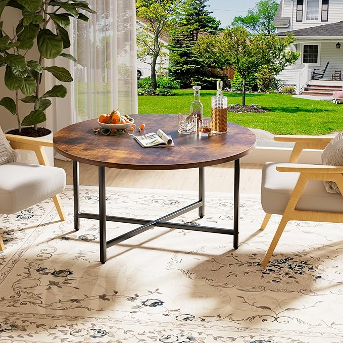 Round Coffee Table, 31.5" Circle Coffee Table，Modern Round Coffee Tables Living - Image 5