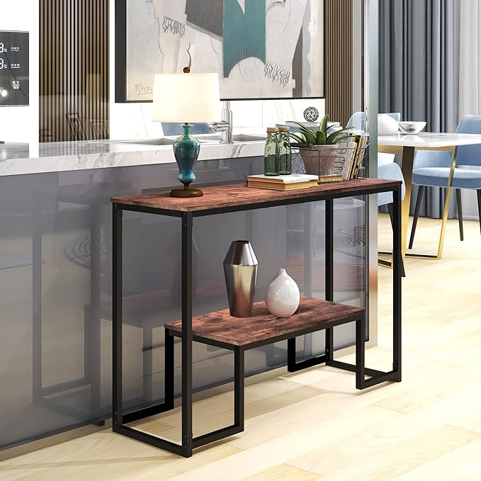 HOMERECOMMEND Console Table Narrow Sofa Tables Industrial Entryway Tables - Image 4