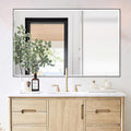 30x48 Inch Black Mirror with Beveled Trim, Aluminum Frame Bathroom Vanity Mirror by LEDLUX