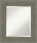 Amanti Art Grey Wall Mirror 27x23 Fencepost Grey Rectangle Bathroom Mirror by AmantiArt