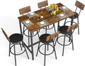 Rovibek Dining Table Set for 6, Bar Table and Chairs Set, Modern 6 Piece High by Rovibek