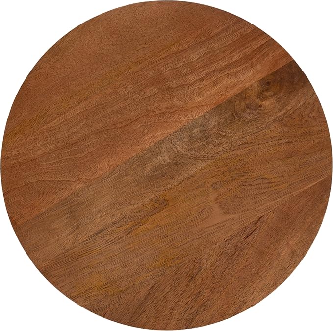 Kate and Laurel Kershaw Mid-Century Modern Round Side Table, Walnut Brown - Image 7