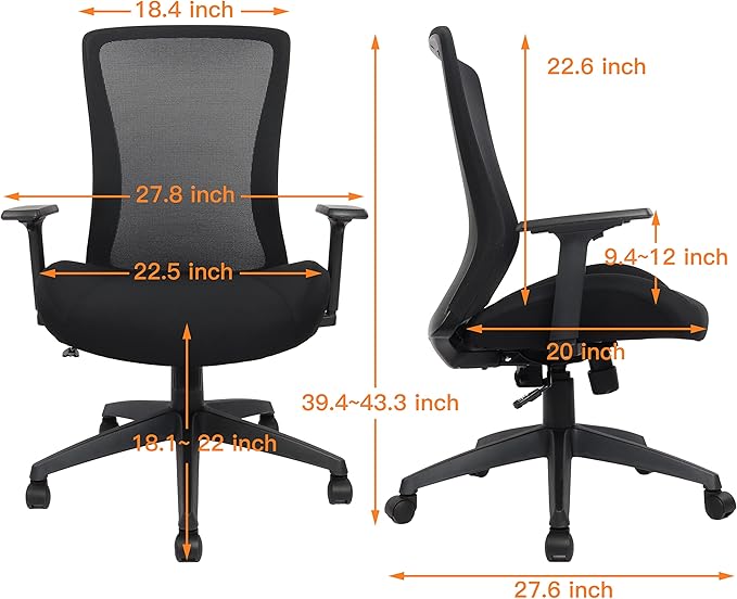 400lbs Big and Tall Office Chair, Mesh Office Desk Chair - Image 3