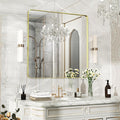 36×36 Gold Bathroom Mirror, Rectangular Bathroom Vanity Mirror by FunMemories