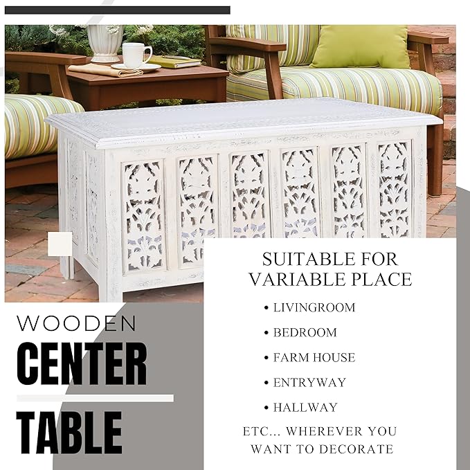 Rectangular Wooden Coffee Table, Modern Wooden Coffee Table, Center Tables - Image 6