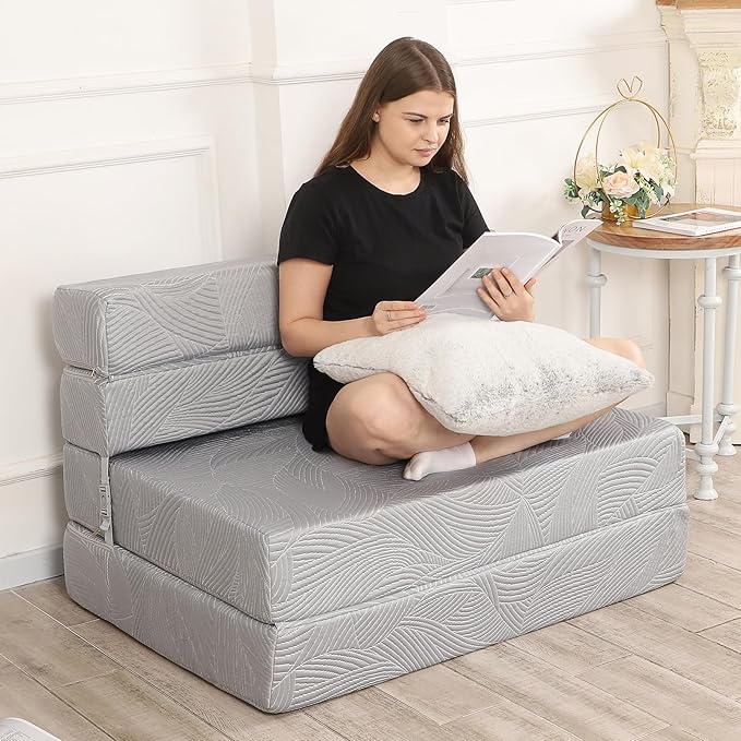 Tri Folding Sofa Mattress, High-Density Memory Foam Sofa Bed - Image 4
