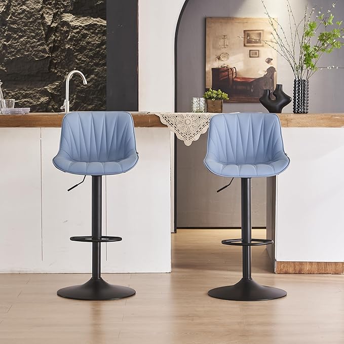 YOUNIKE Bar Stools Set of 2 for Kitchen Island, Adjustable Swivel Barstools - Image 8