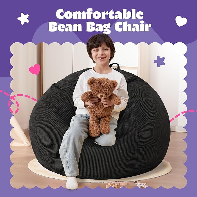 HABUTWAY 2 FT Bean Bag Chair, Giant Bean Bag Chairs, Big Bean Bags - Image 3