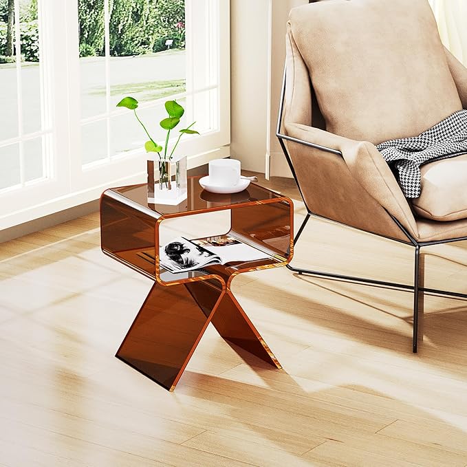 Acrylic Nightstand Side Table Modern Design Clear Home Decor Display End Table - Image 8