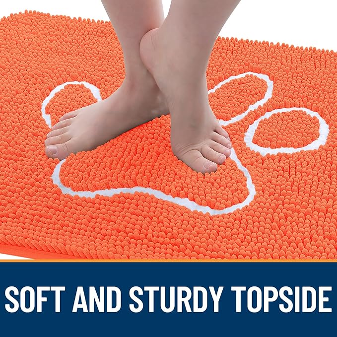 OLANLY Door Mat for Muddy Dog Paws 36x24, Ultra Absorbent Chenille Mud Doormat - Image 4