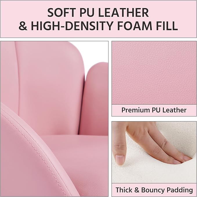 Yaheetech Modern PU Leather Armchair, Flower Shaped Makeup Chair Vanity Chair - Image 7