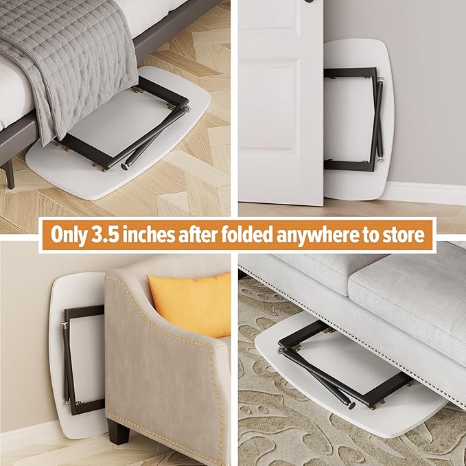 WOHOMO Foldable Coffee Table White Small Coffee Tables - Image 5