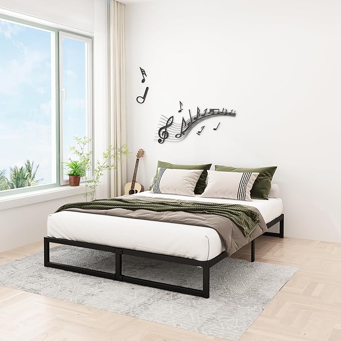 12 Inch California King Bed Frames No Box Spring Needed Heavy Duty Metal Cal - Image 5