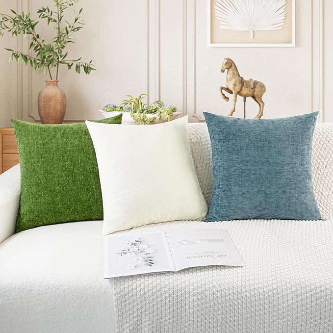 CaliTime Throw Pillow Covers Decorative 12 X 20 Inches Pack of 2 Cozy Chenille - Image 5