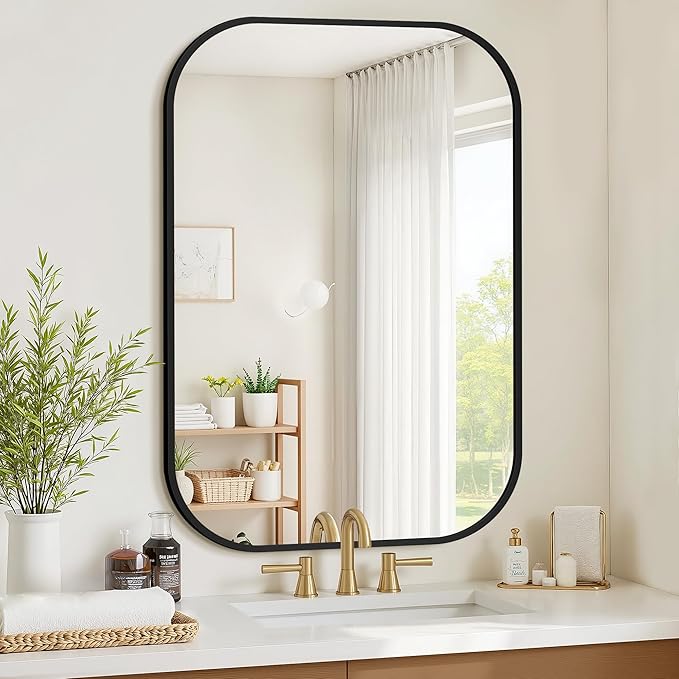 Bathroom Mirrors for Over Sink, 26x38 Black Vanity Mirror for Bathroom Sink by Unknown