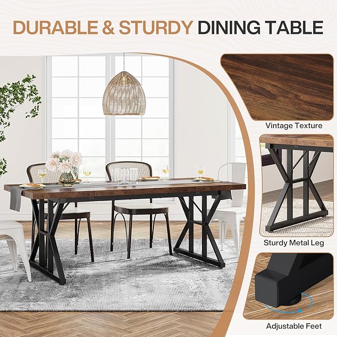 Tribesigns Farmhouse Dining Table - Image 4