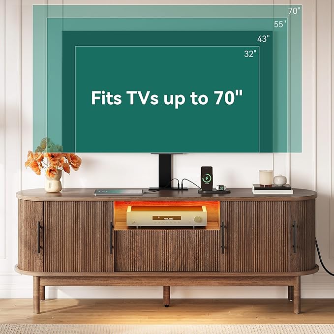 YITAHOME TV Stand with Mount and Power Outlet, Modern Entertainment Center with - Image 7
