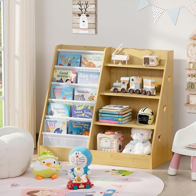Lerliuo 4 Tier Kids Bookshelf and Storage Organizer, Five Layer Sling Children - Image 7