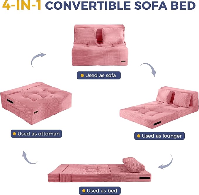 MAXYOYO Convertible Sofa Bed, Fold Out Loveseat Sleeper Sofa - Image 7