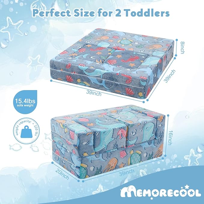 MeMoreCool Modular Kids Couch, Glow Play Toddler Couch - Image 3