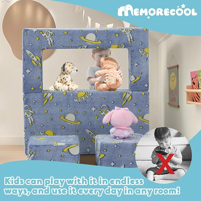 MeMoreCool Modular Kids Couch, Glow Play Toddler Couch - Image 6