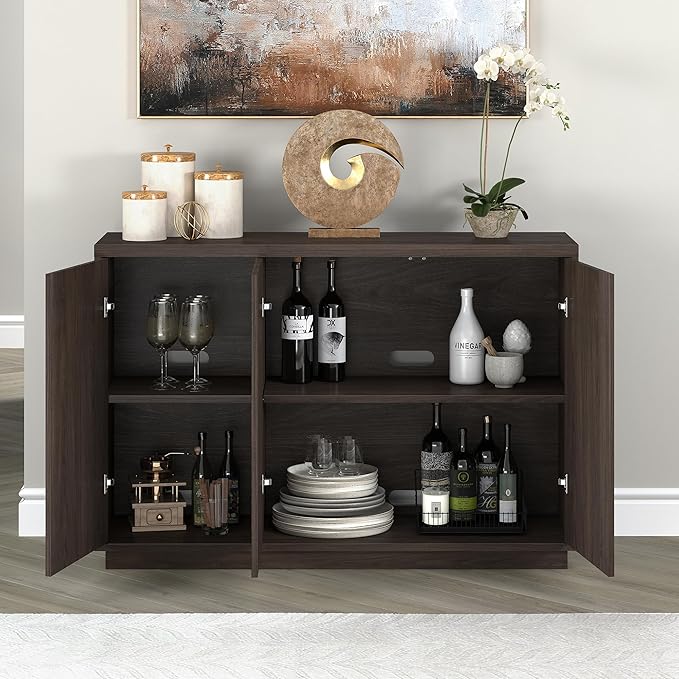 Henn&Hart 48" Wide Rectangular Buffet Table in Warm Brown, - Image 8