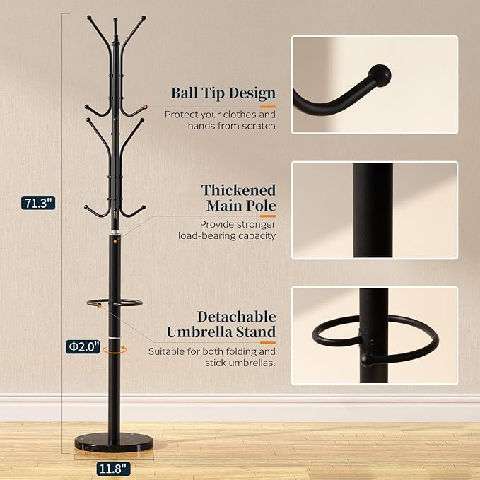 Yoobure Metal Coat Rack Freestanding - Image 5
