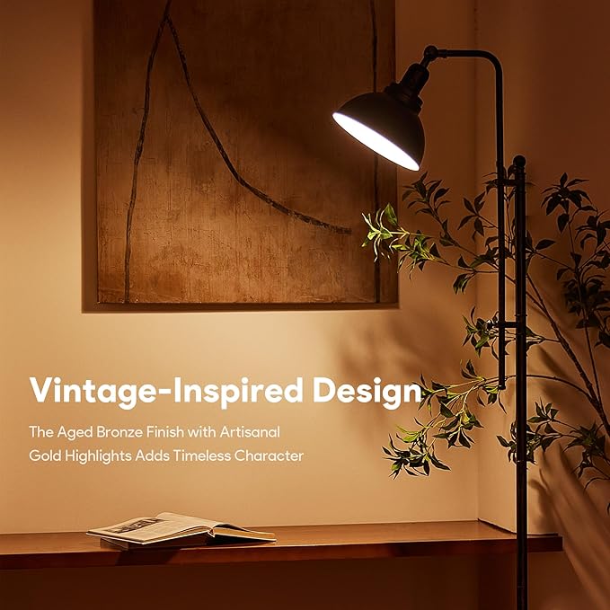 VONLUCE Floor Lamp for Living Room, Adjustable Height & Head Vintage Metal - Image 9